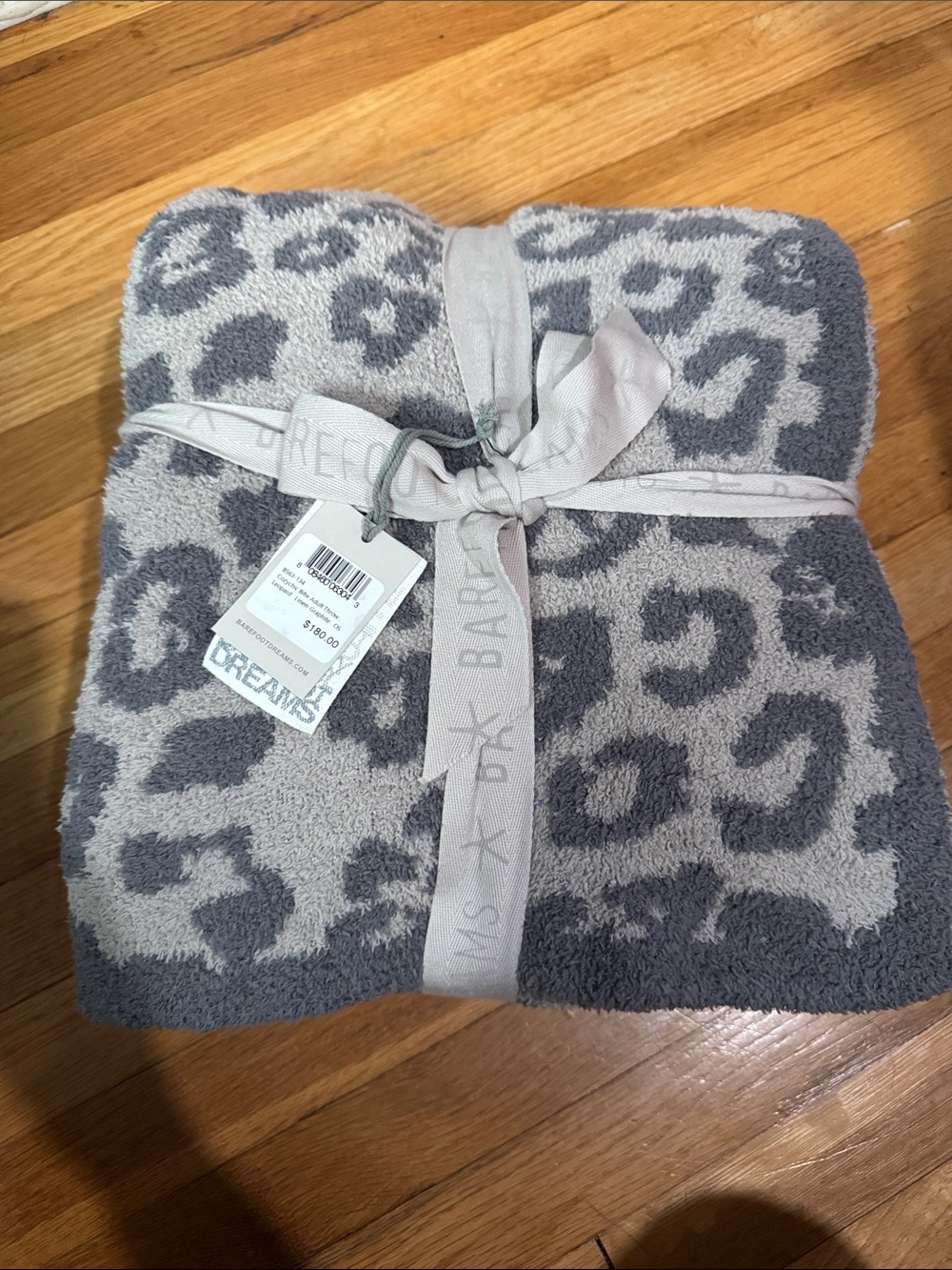 Barefoot Dreams Leopard Blanket - Linen & Graphite